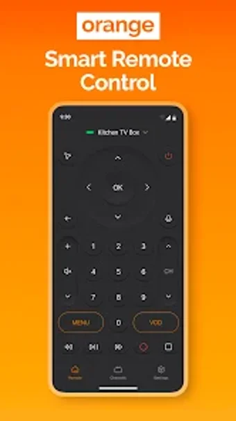 Orange TV Remote Control