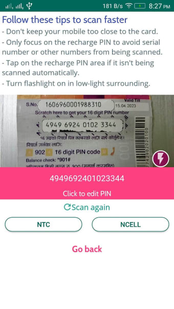 BEST Recharge Card Scanner NTC & Ncell