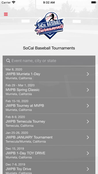 SoCal Baseball Tournaments