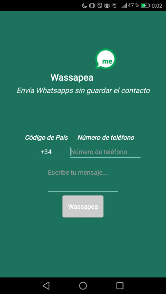 Wassapeame - Enviar Mensajes sin agregar contacto