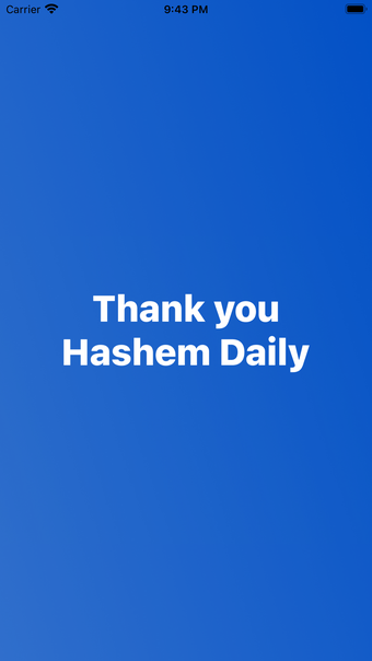 Thank you Hashem