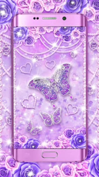Purple Diamond Butterfly Live Wallpaper