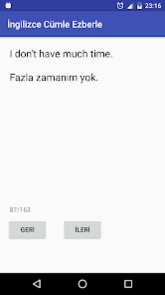 English Turkish Sentence