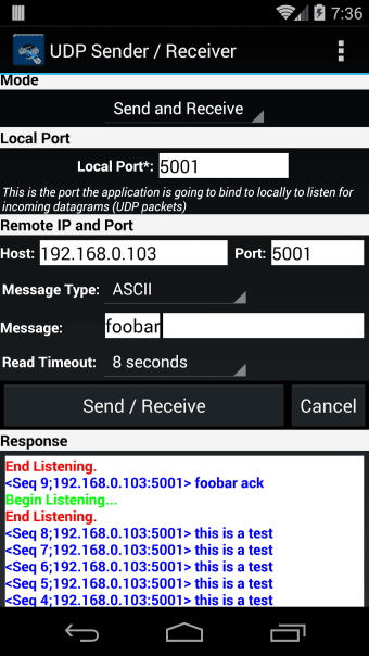UDP Sender  Receiver