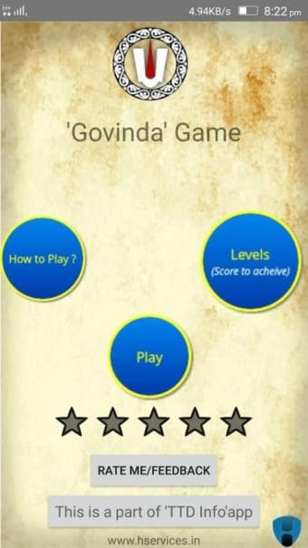 Tirupati 'Govinda' Game