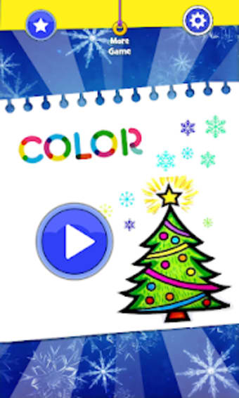 Glitter Christmas Tree coloring for kids