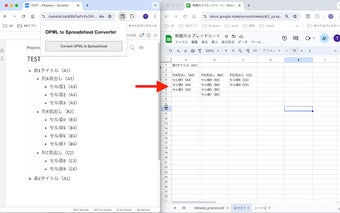 OPML to Spreadsheet Converter