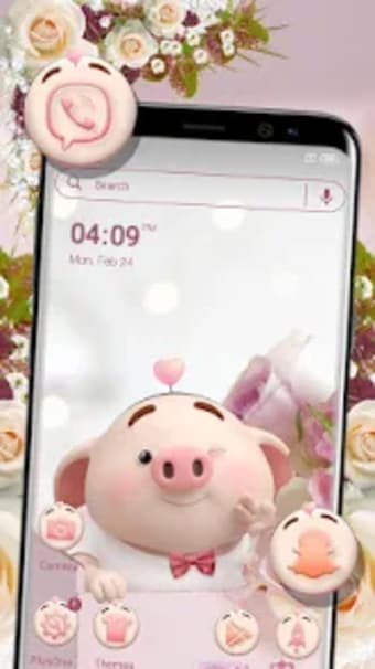 Cute Piggy Launcher Theme