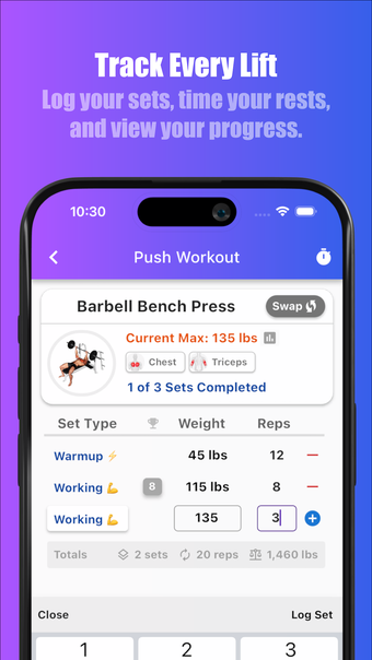 Bench Gym Log: Workout Tracker