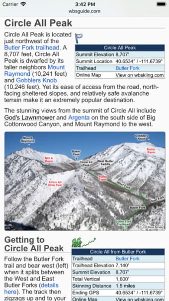 Wasatch Backcountry Skiing Map