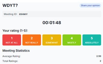WDYT? - What Do You Think - Rating System