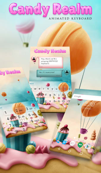 Candy Realm Animated Keyboard