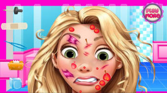 Cure face princess Rapunzel - Medical Kids Game