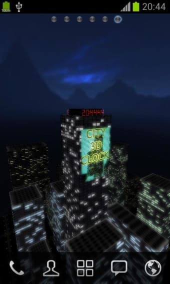 3D Night City Clock