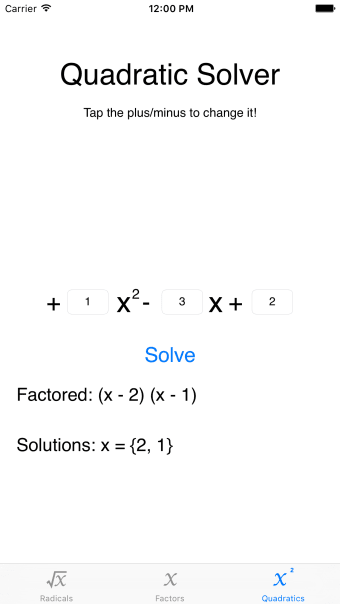 Finding Factors - Quadratic Formula Solver - Radical Simplifier