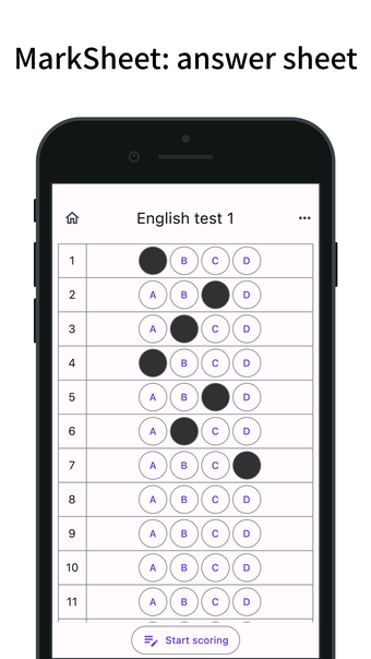 MarkSheet: answer sheet