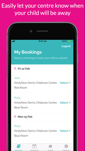 KindyNow Childcare booking App