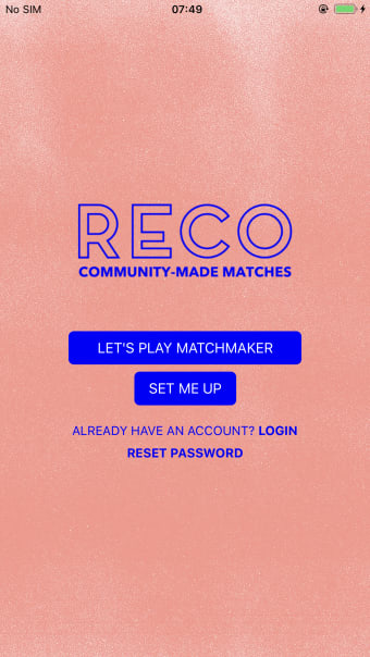 Reco: a matchmaking app