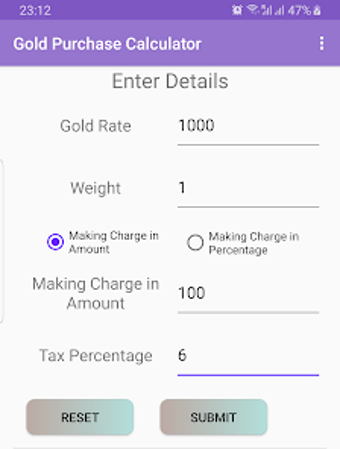 Gold Purchase Calculator