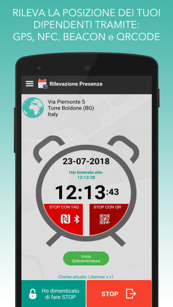 Rilevazione Presenze - Clock-in and clock-out