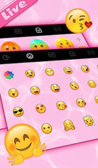 Live 3D Pink Water Keyboard Theme