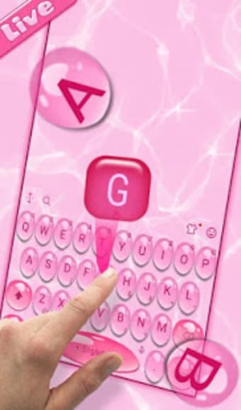Live 3D Pink Water Keyboard Theme