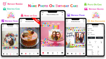 Name Photo On Birthday Cake - Birthday Photo Frame