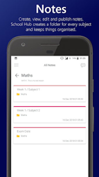 School Hub - Timetable Subjects Agenda Notes