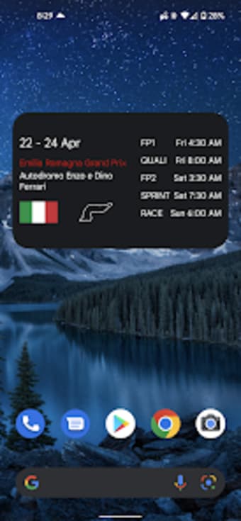 F1 Schedule Widget
