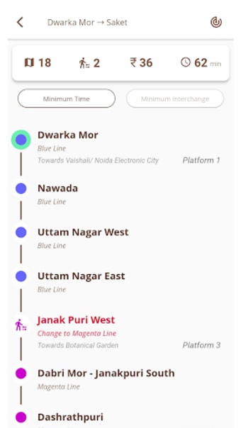Delhi Metro - Route Map Fare