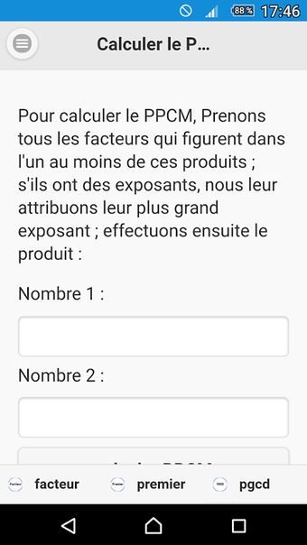 Nombre premier, Facteurs premiers, PGCD, PPCM.