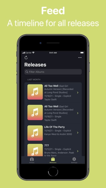 MusicDay - Music Notifications