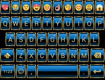 Emoji Keyboard Frame Blue Gold