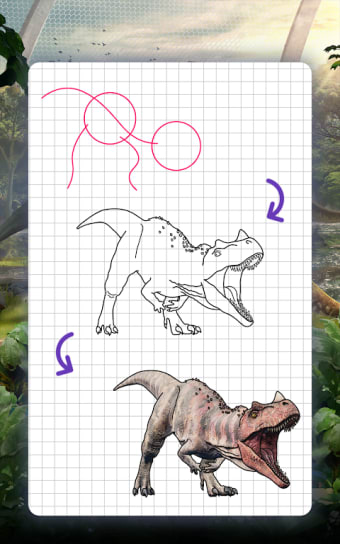How to draw dinosaurs. Step by step lessons