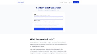 Content brief generator