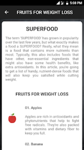 Superfood for Healthy Diet and Weight Loss