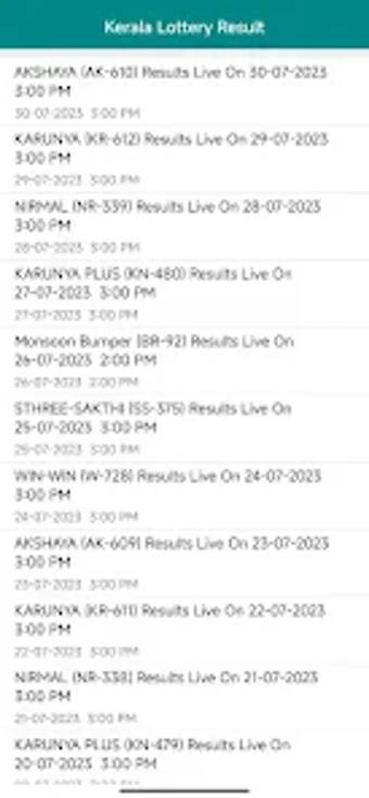 Kerala Lottery Results