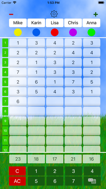 Mini Golf Score Card