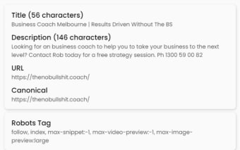 The NO BS Coach SEO Extension tool