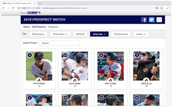 MLB.com Prospect Watch Sorter