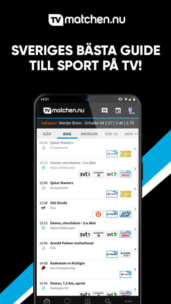 TVmatchen.nu - sport på TV