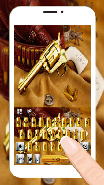Western Gold Gun Keyboard Theme