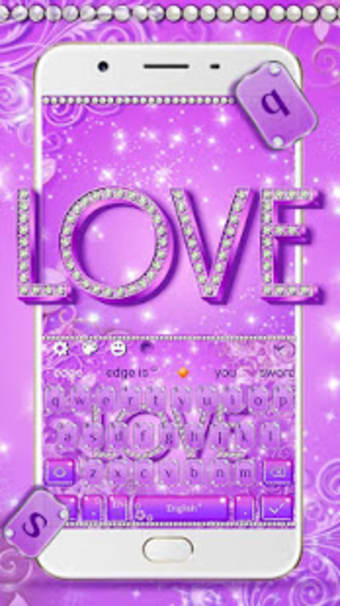 Diamond Love Purple Keyboard Theme
