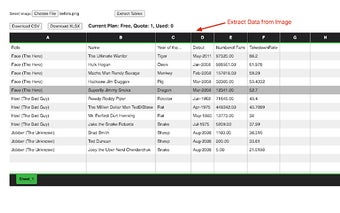 Image to Excel Table