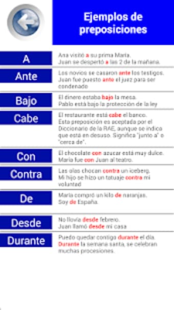 Prepositions in spanish