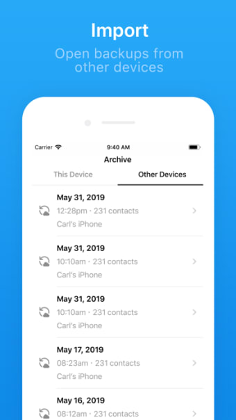 Contacts Backup  Transfer