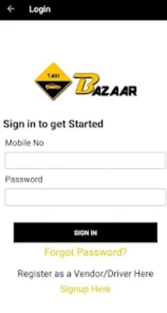 TaxiBazaar Vendor App
