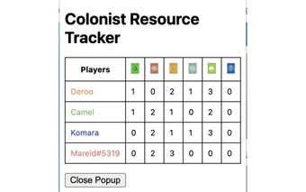 Colonist Resource Tracker