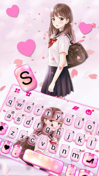 Sweet Pink Girl Keyboard Theme