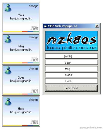MSN Nick Popups